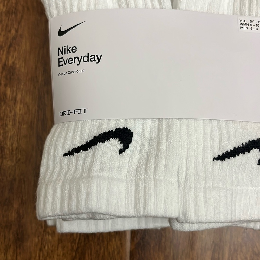 Nike Everyday Crew Cotton Cushioned Socks 6 Pack Size M - Picture 6 of 17